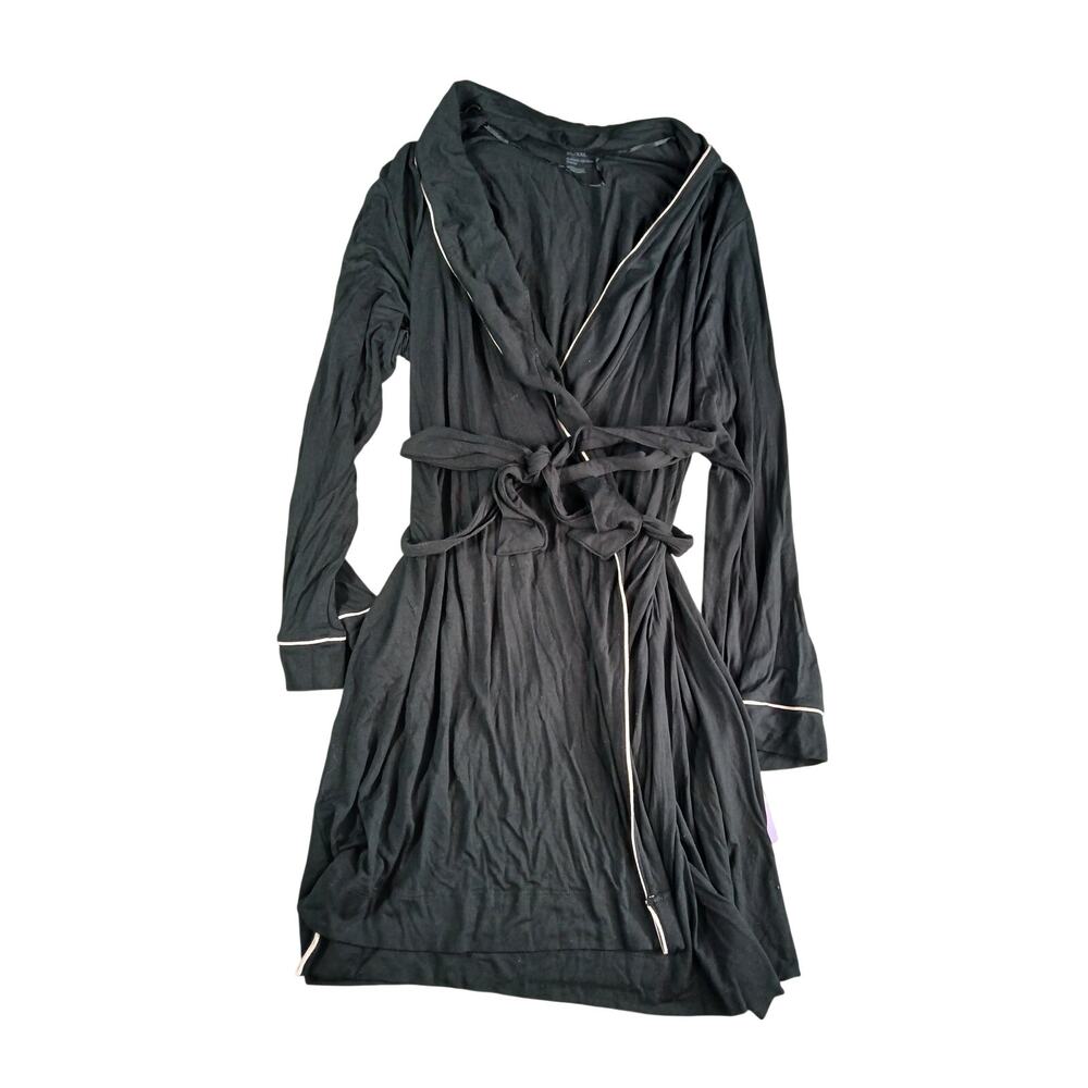Stars Above Robe Womens XL / XXL Plus Size Black Long Nightgown Sleepwear NWT